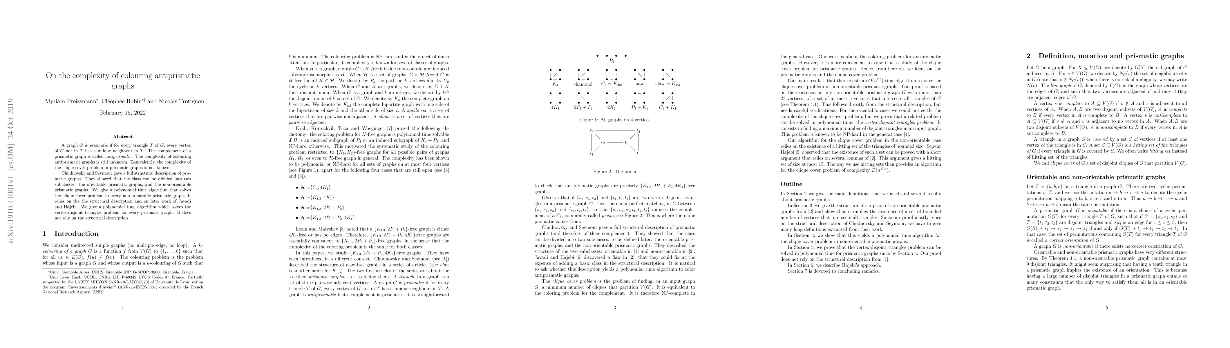Thumbnail for On the complexity of colouring antiprismatic graphs