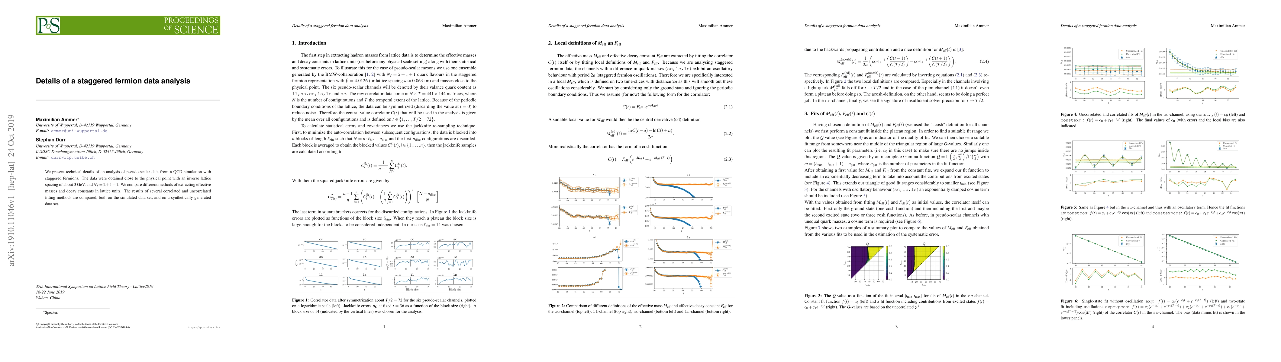 Thumbnail for Details of a staggered fermion data analysis