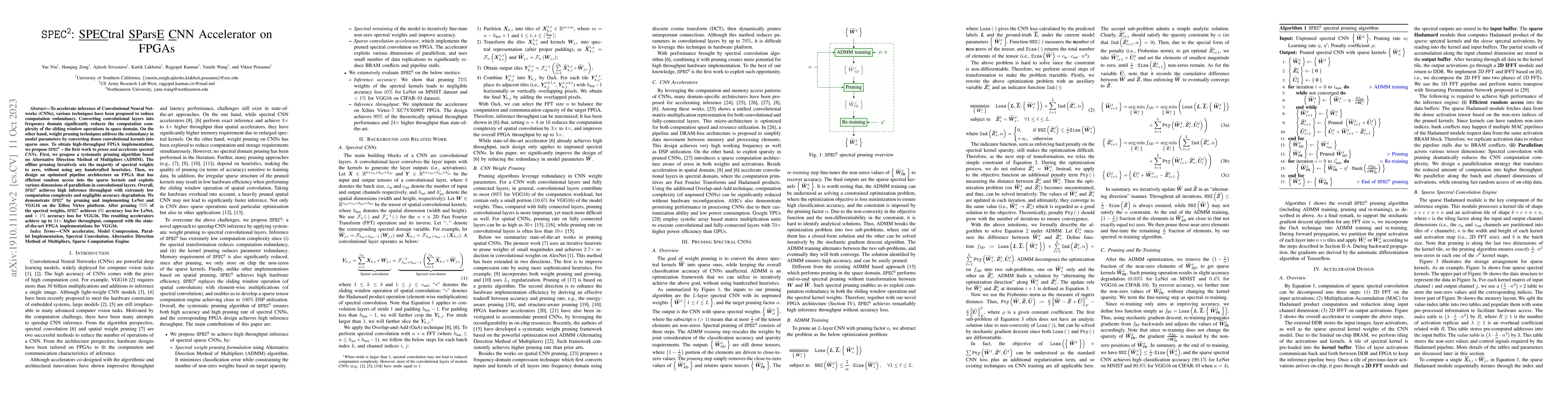 Thumbnail for SPEC2: SPECtral SParsE CNN Accelerator on FPGAs