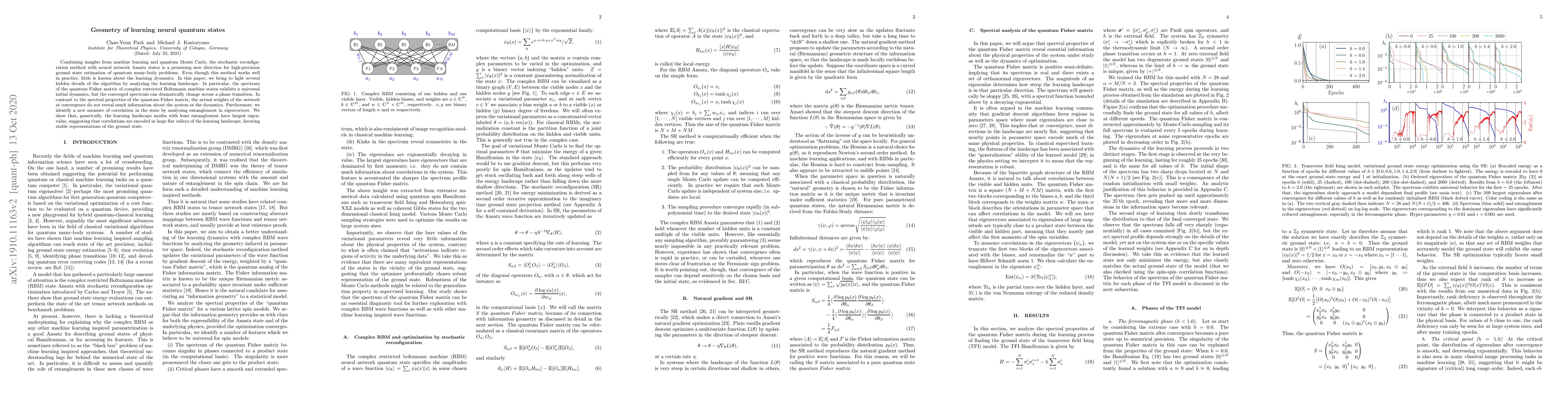 Thumbnail for Geometry of learning neural quantum states