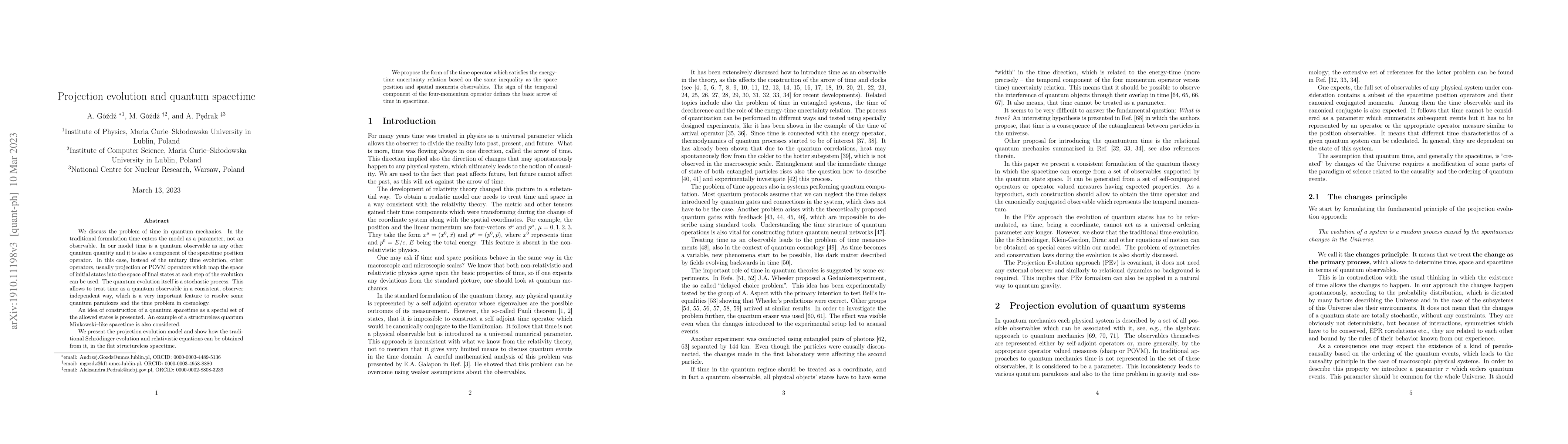 Thumbnail for Projection evolution and quantum spacetime