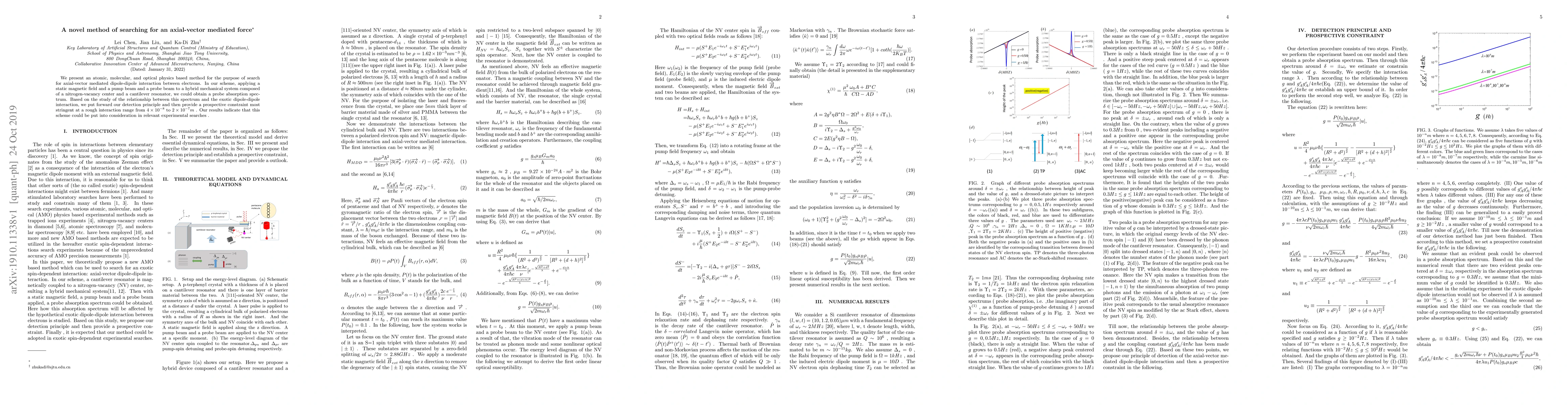Thumbnail for A novel method of searching for an axial-vector mediated force