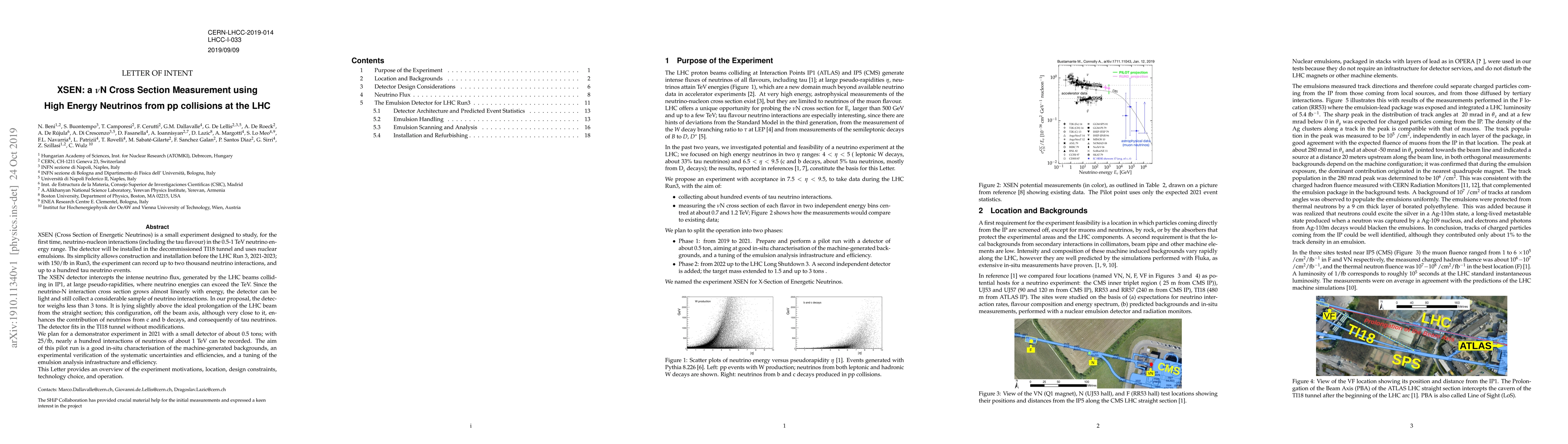 Thumbnail for XSEN: a $\nu$N Cross Section Measurement using High Energy Neutrinos
  from pp collisions at the LHC