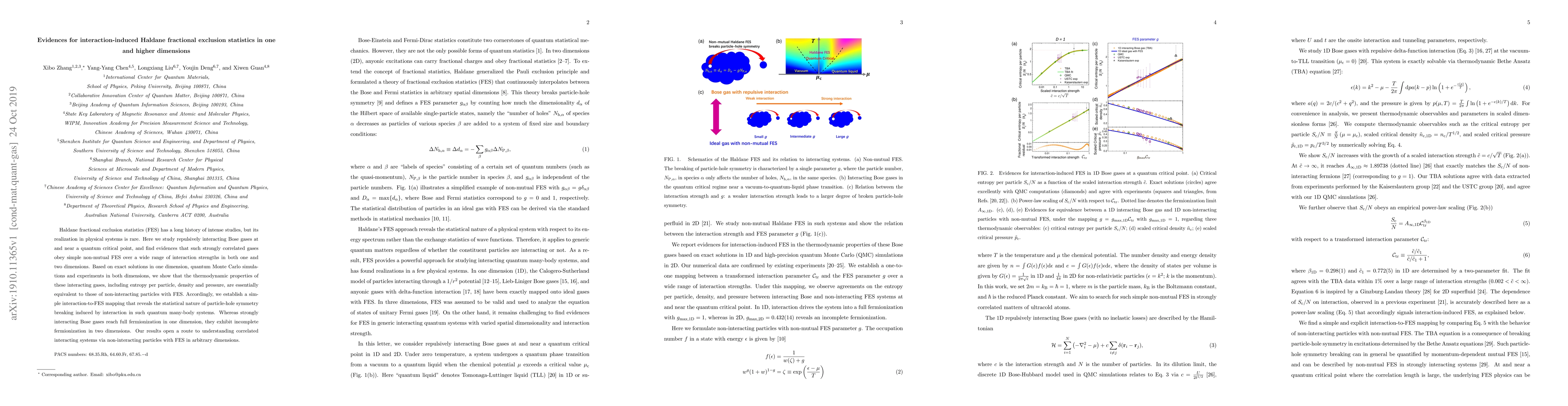 Thumbnail for Evidences for interaction-induced Haldane fractional exclusion
  statistics in one and higher dimensions