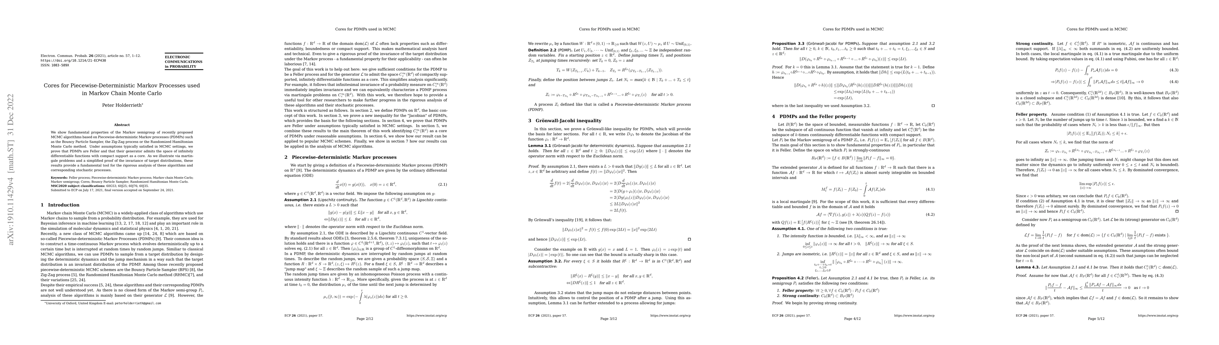 Thumbnail for Cores for Piecewise-Deterministic Markov Processes used in Markov Chain
  Monte Carlo
