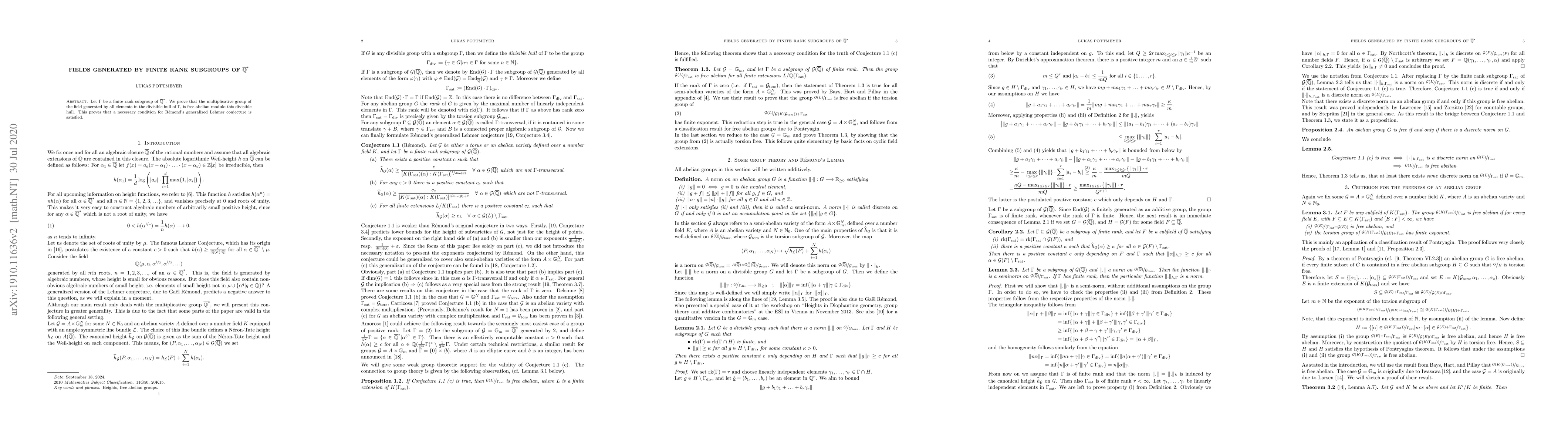 Thumbnail for Fields Generated by Finite Rank Subgroups of $\overline{\mathbb{Q}}^*$