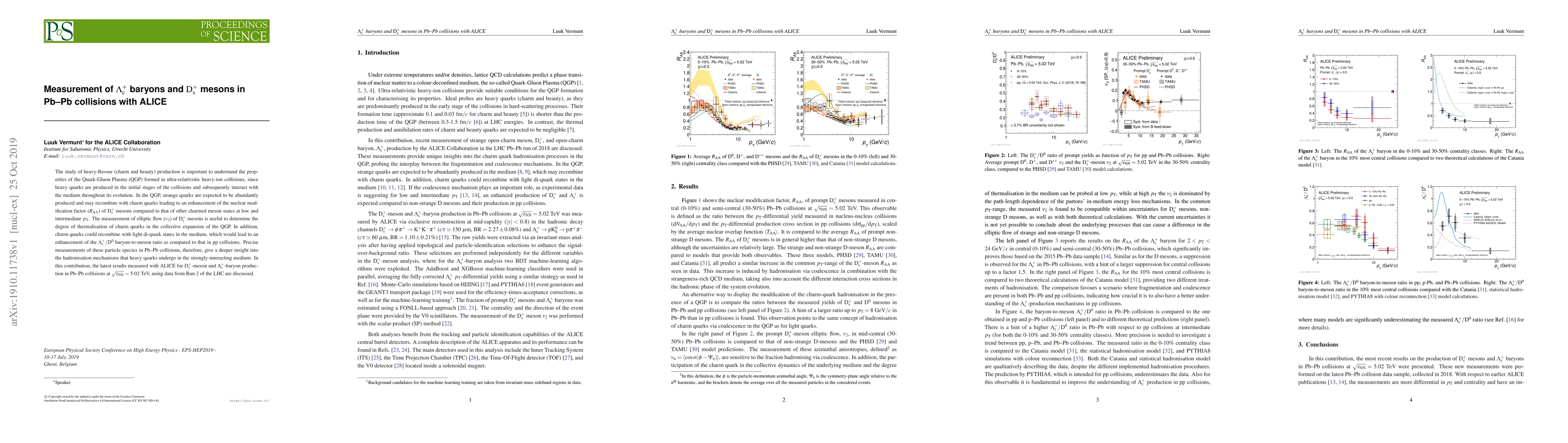 Thumbnail for Measurement of $\Lambda_{\rm c}^{+}$ baryons and ${\rm D}_{\rm s}^{+}$
  mesons in Pb-Pb collisions with ALICE