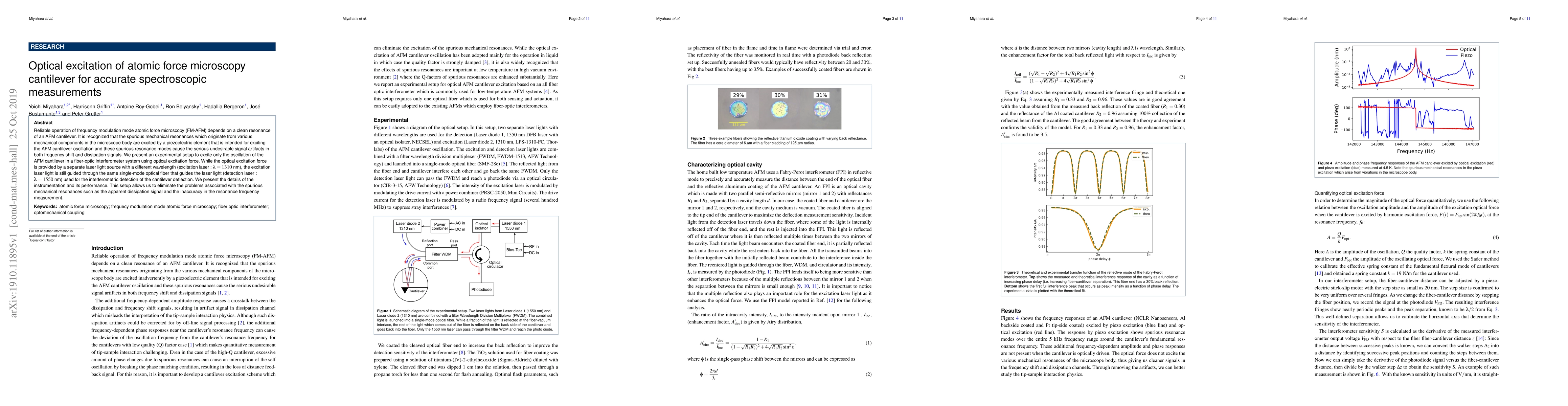 Thumbnail for Optical excitation of atomic force microscopy cantilever for accurate
  spectroscopic measurements