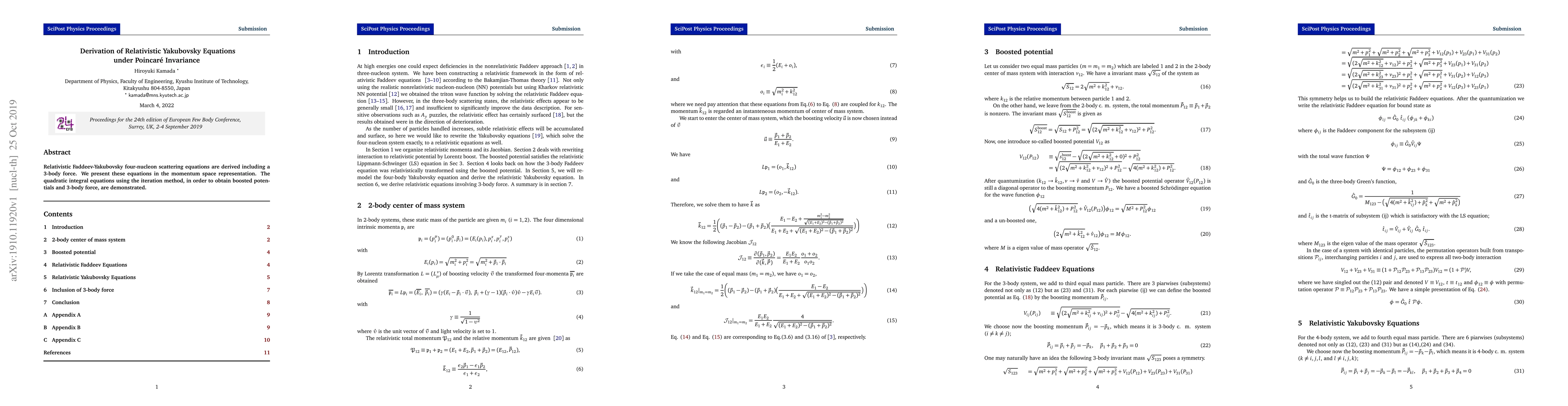Thumbnail for Derivation of Relativistic Yakubovsky Equations under Poincar\'e
  Invariance