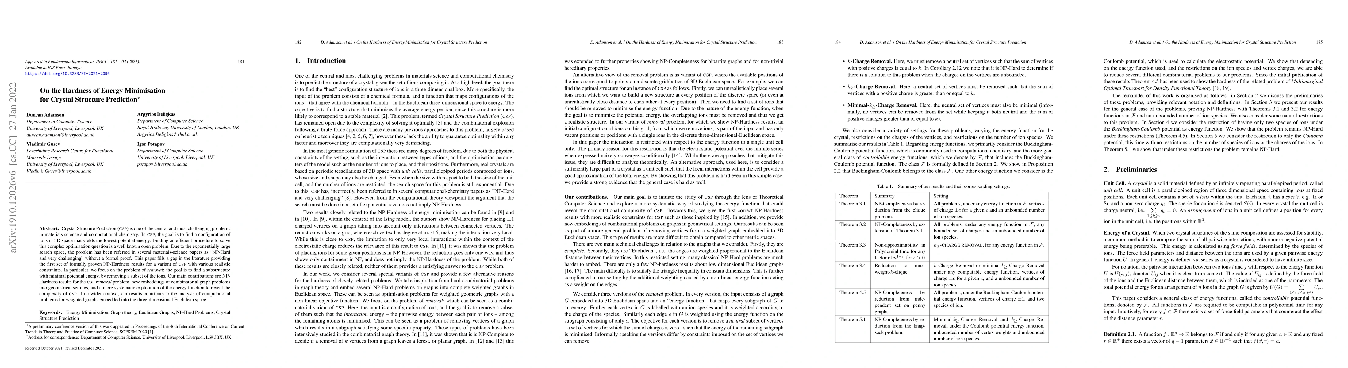 Thumbnail for On the Hardness of Energy Minimisation for Crystal Structure Prediction