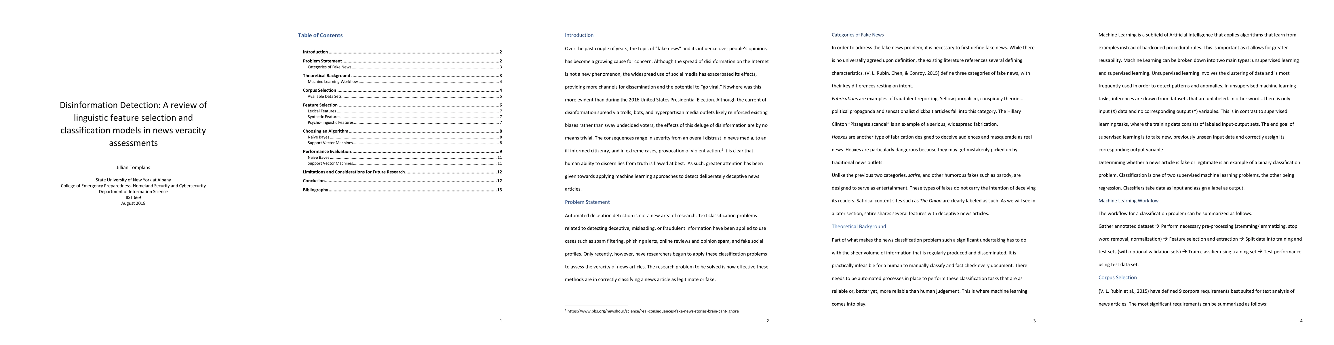 Thumbnail for Disinformation Detection: A review of linguistic feature selection and
  classification models in news veracity assessments