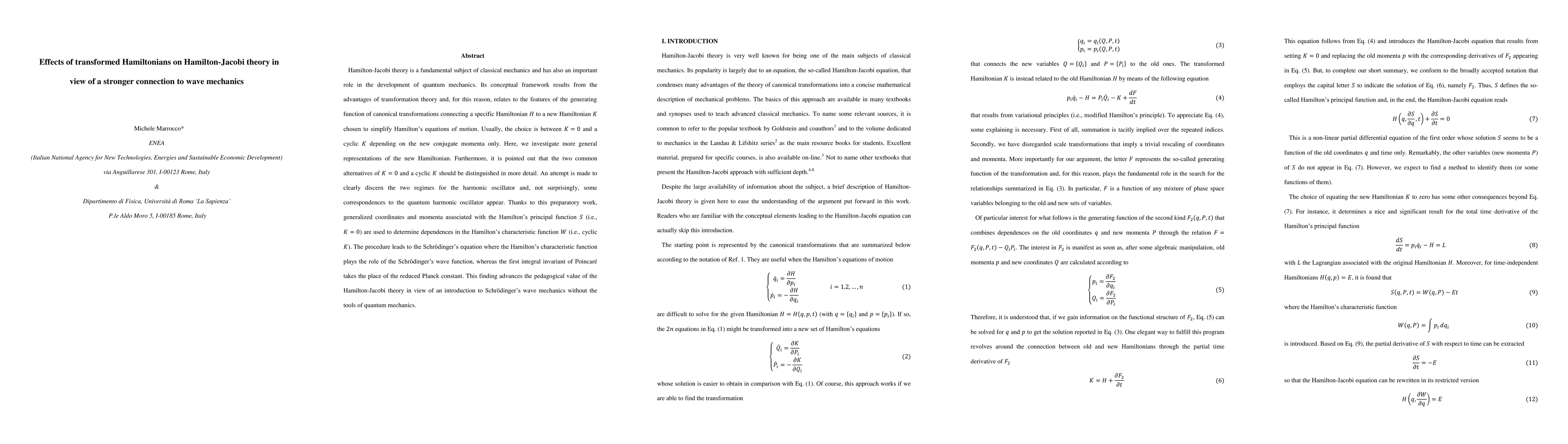 Thumbnail for Effects of transformed Hamiltonians on Hamilton-Jacobi theory in view of
  a stronger connection to wave mechanics