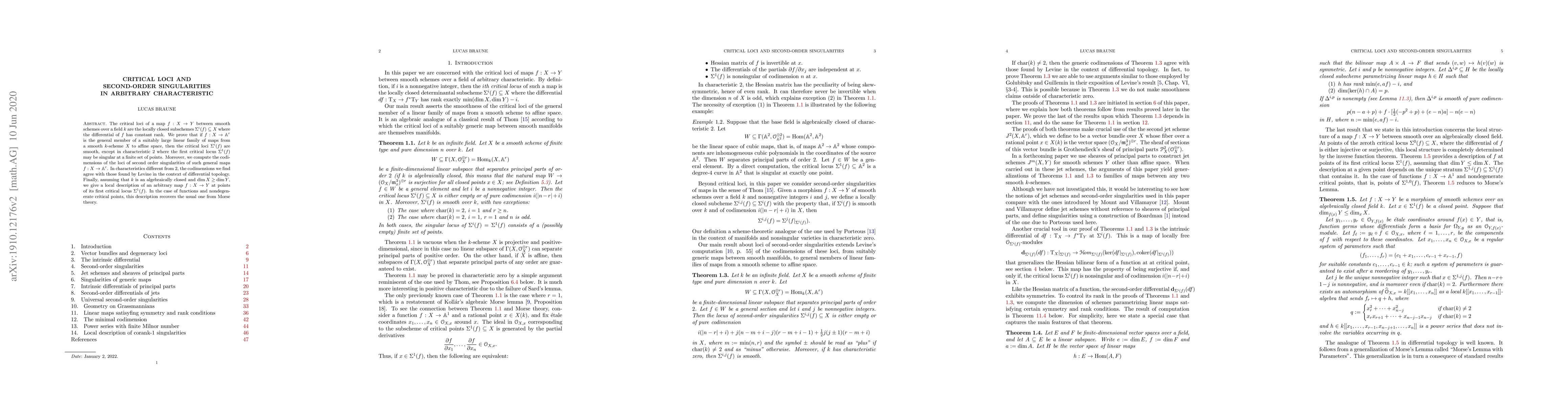 Thumbnail for Critical loci and second-order singularities in arbitrary characteristic