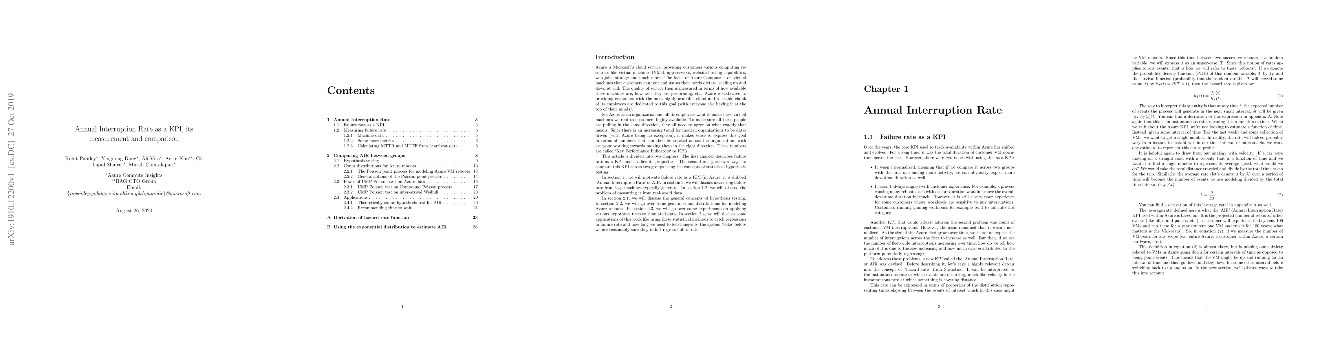 Thumbnail for Annual Interruption Rate as a KPI, its measurement and comparison