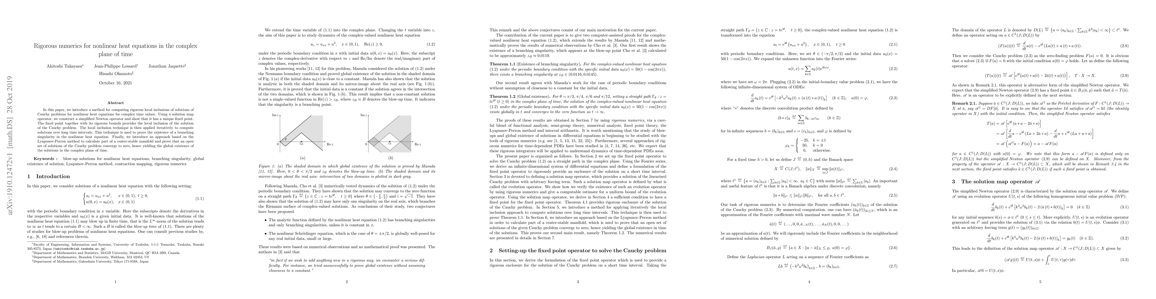 Thumbnail for Rigorous numerics for nonlinear heat equations in the complex plane of
  time