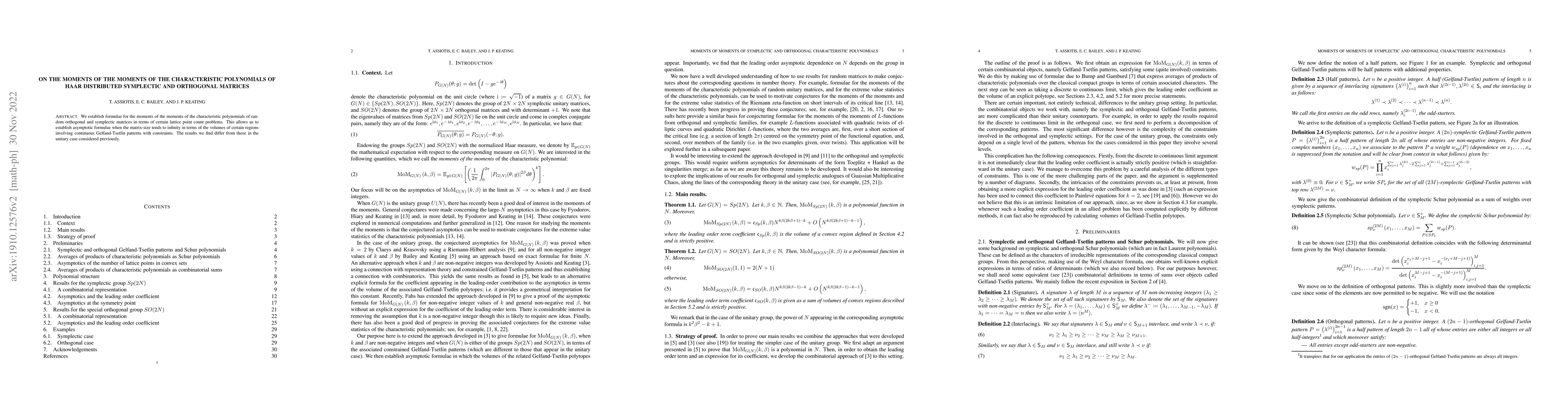 Thumbnail for On the moments of the moments of the characteristic polynomials of Haar
  distributed symplectic and orthogonal matrices