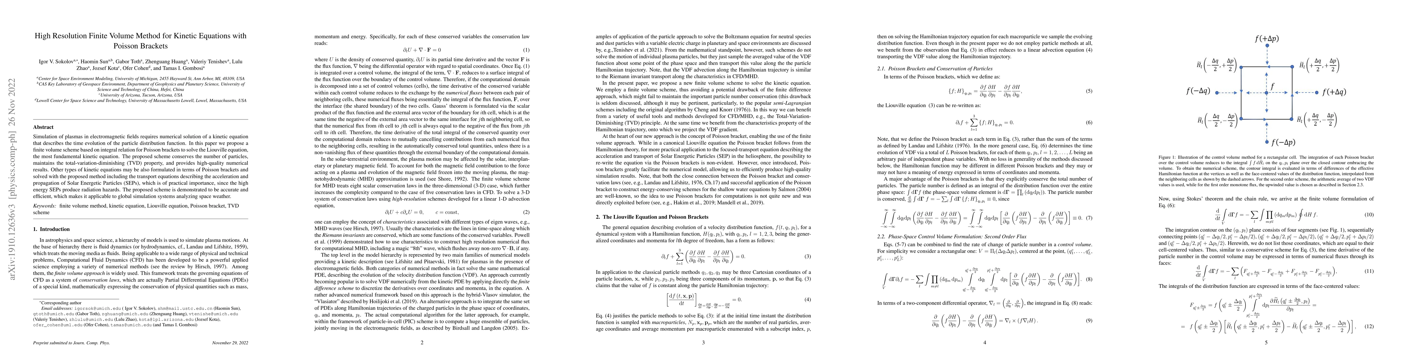 Thumbnail for High Resolution Finite Volume Method for Kinetic Equations with Poisson
  Brackets