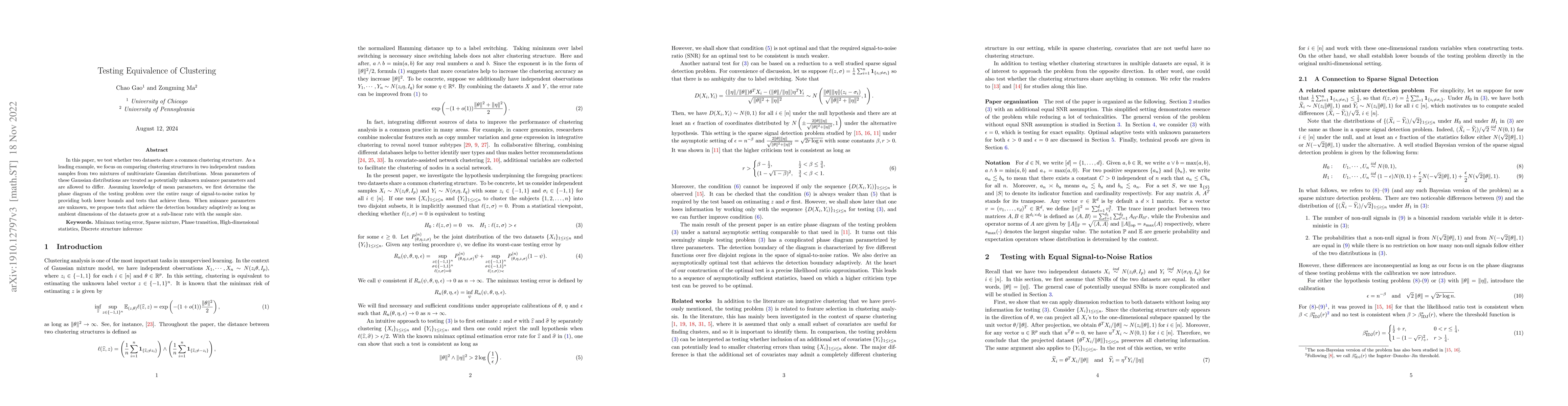 Thumbnail for Testing Equivalence of Clustering