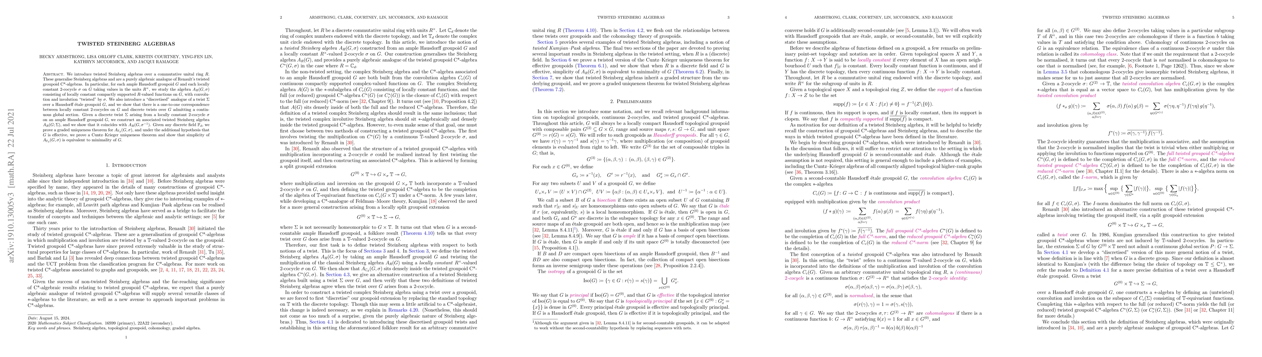 Thumbnail for Twisted Steinberg algebras