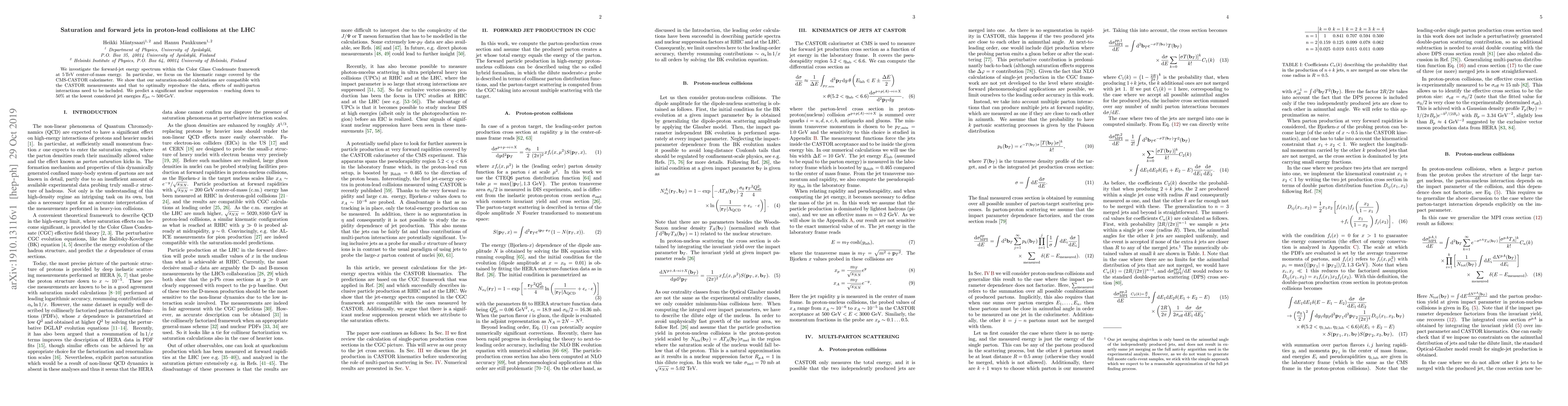 Thumbnail for Saturation and forward jets in proton-lead collisions at the LHC