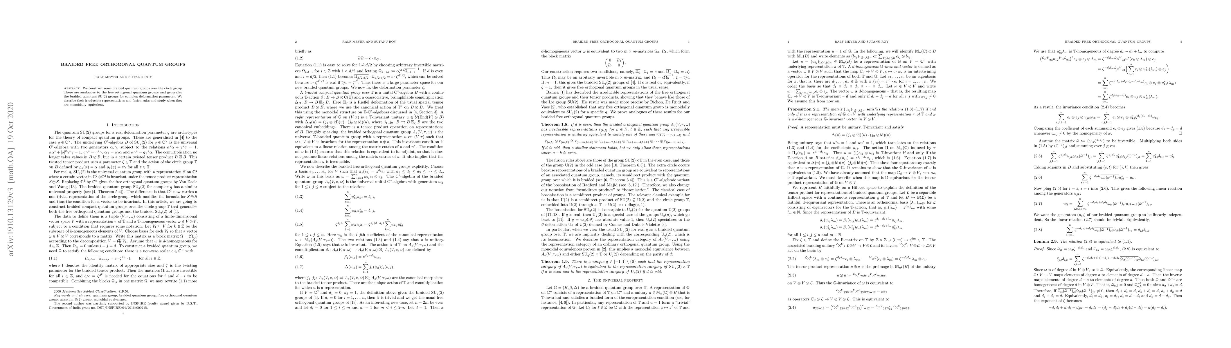 Thumbnail for Braided free orthogonal quantum groups