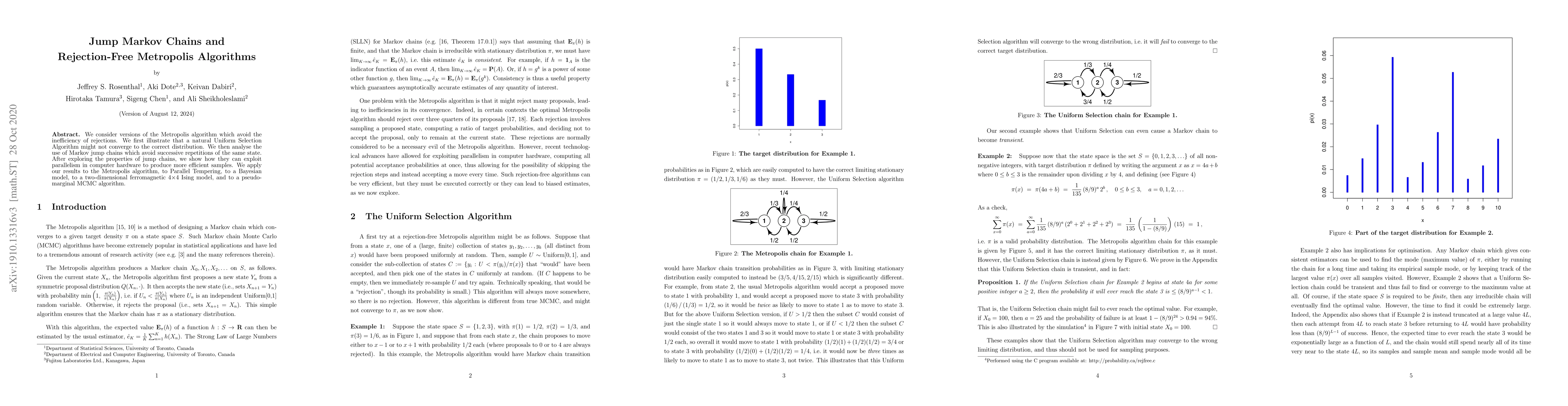 Thumbnail for Jump Markov Chains and Rejection-Free Metropolis Algorithms