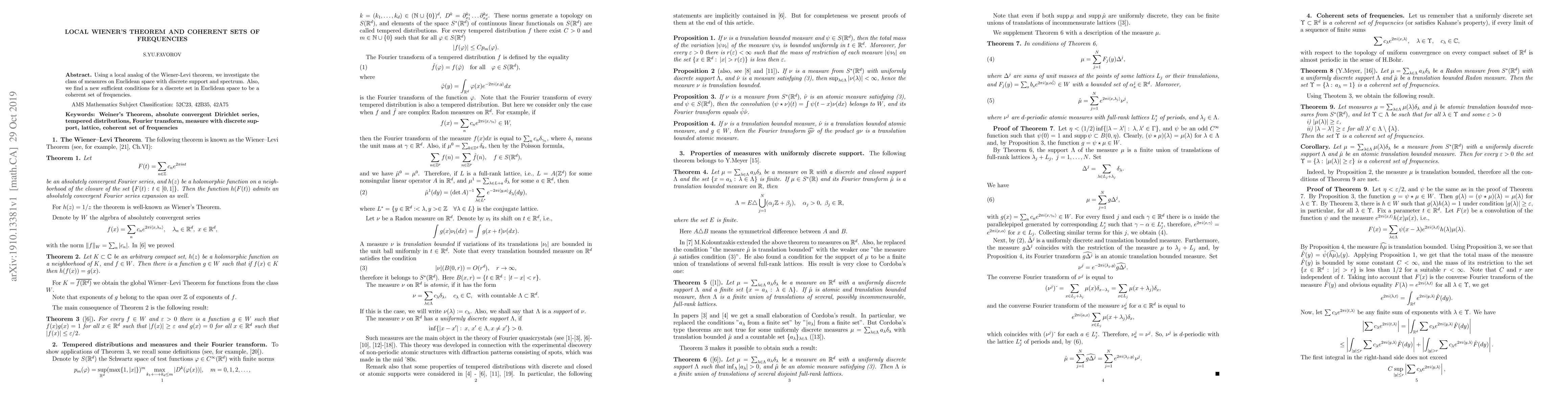 Thumbnail for Local Wiener's Theorem and Coherent Sets of Frequencies