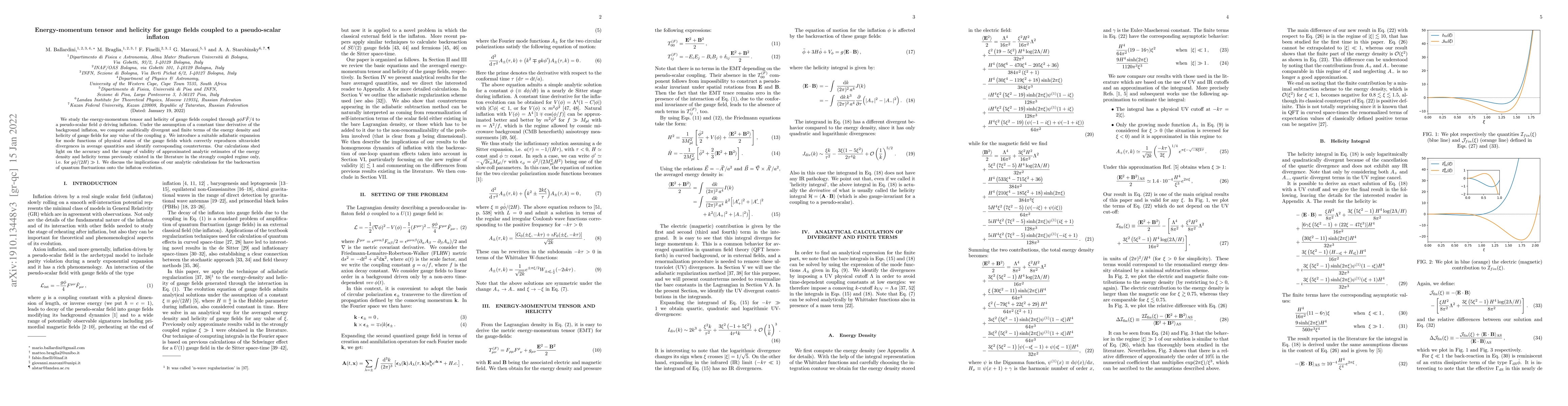 Thumbnail for Energy-momentum tensor and helicity for gauge fields coupled to a
  pseudo-scalar inflaton