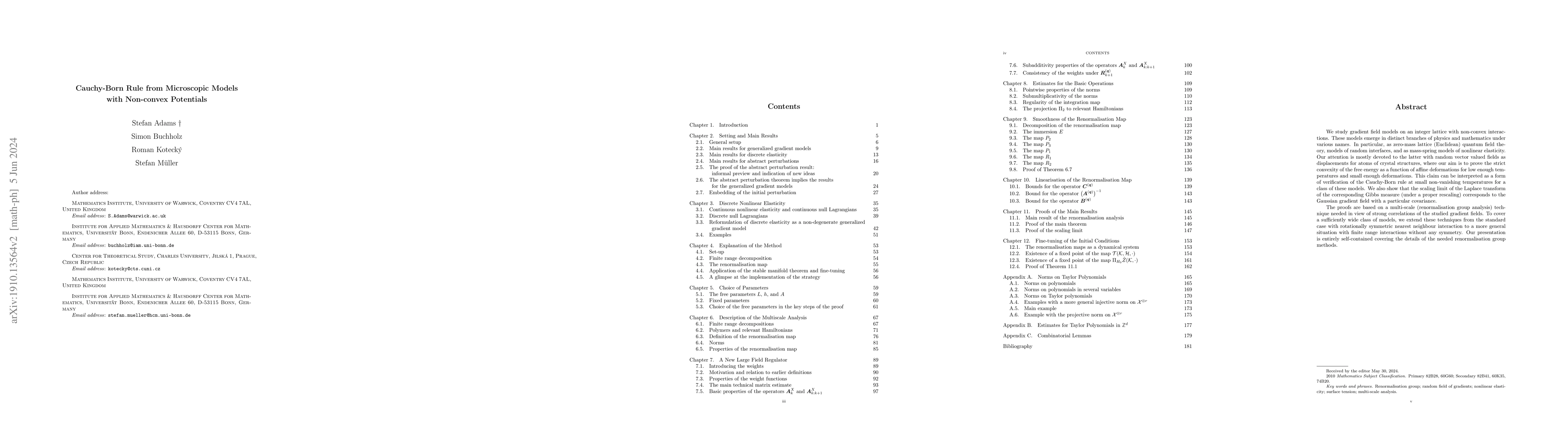 Thumbnail for Cauchy-Born Rule from Microscopic Models with Non-convex Potentials
