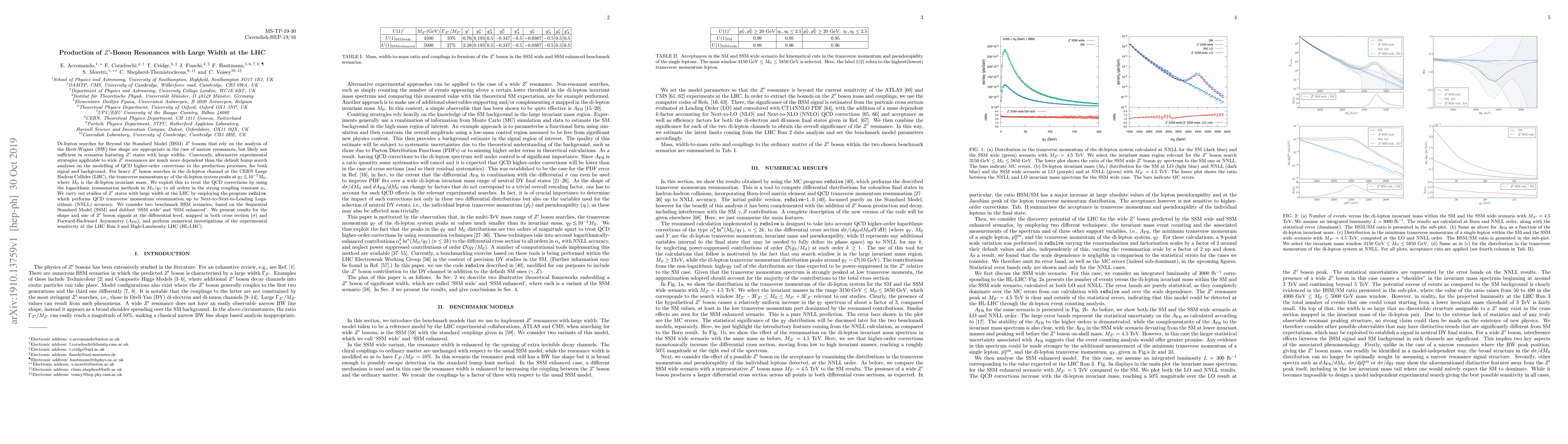Thumbnail for Production of Z'-Boson Resonances with Large Width at the LHC