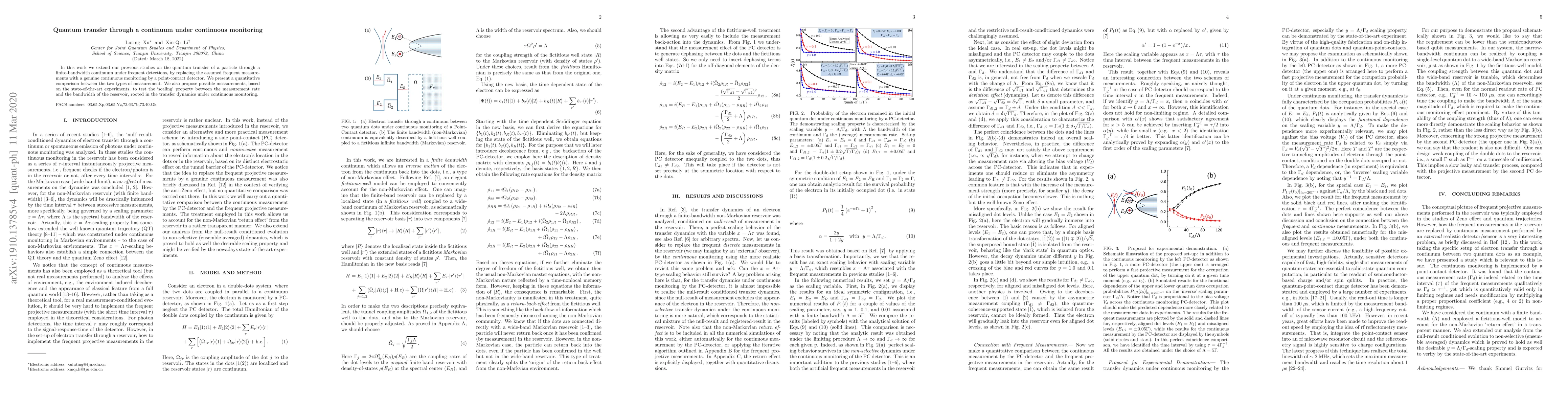 Thumbnail for Quantum transfer through a continuum under continuous monitoring