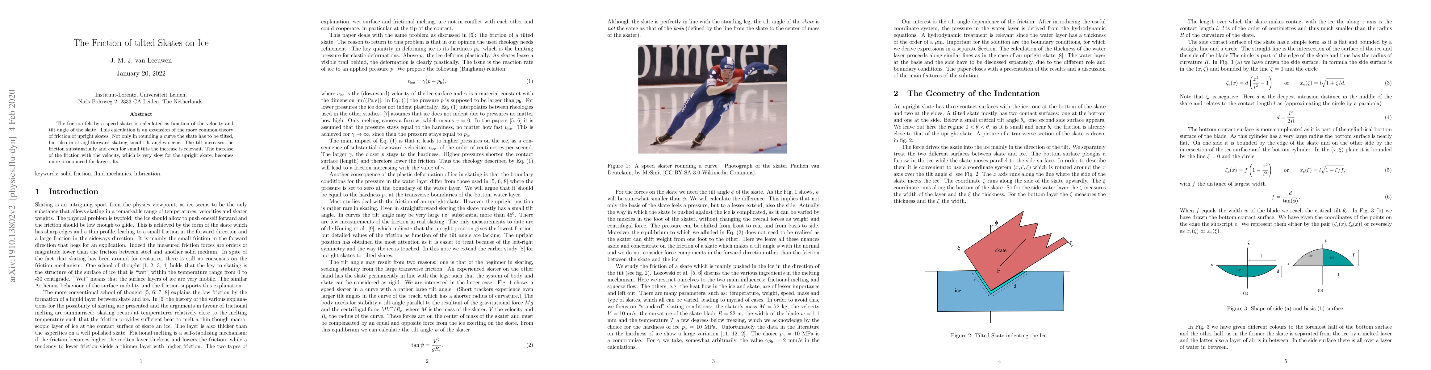 Thumbnail for The friction of tilted skates on ice