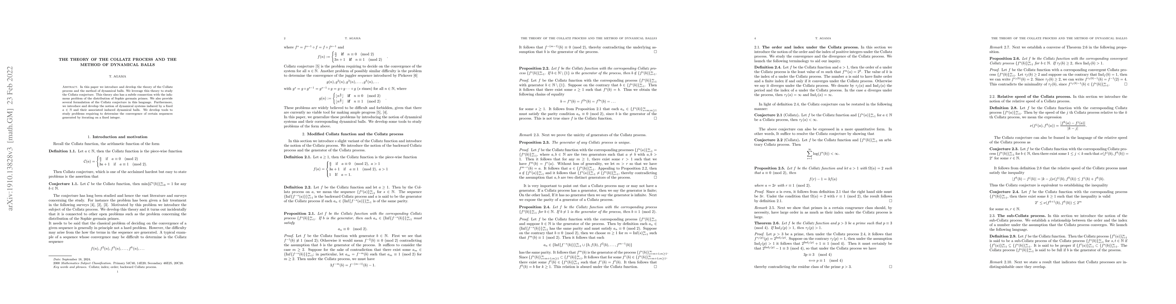 Thumbnail for The theory of the Collatz process and the method of dynamical balls