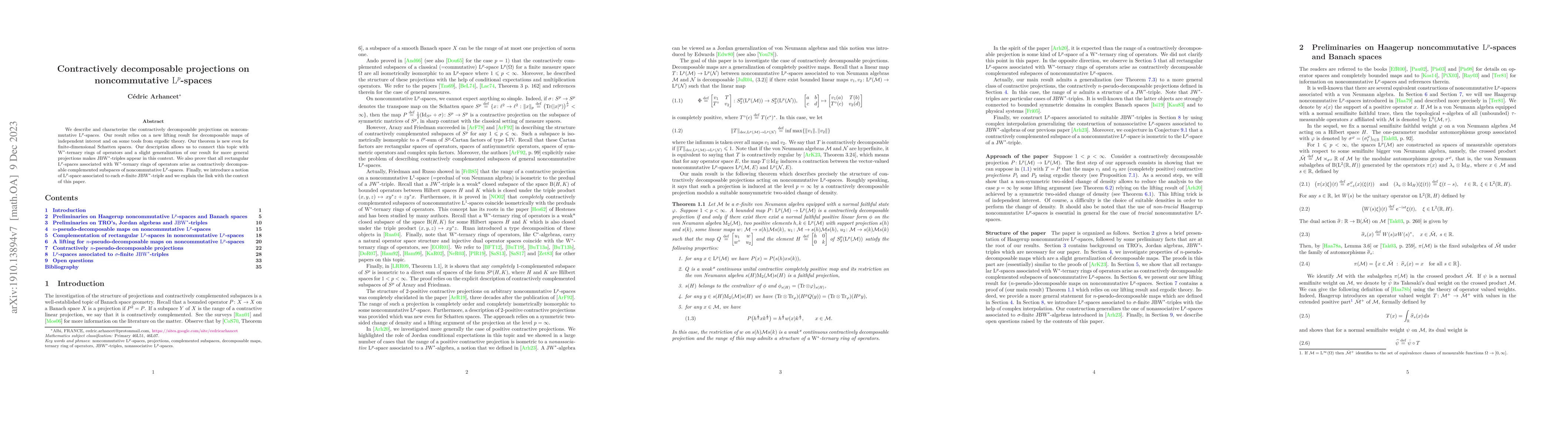 Thumbnail for Contractively decomposable projections on noncommutative
  $\mathrm{L}^p$-spaces