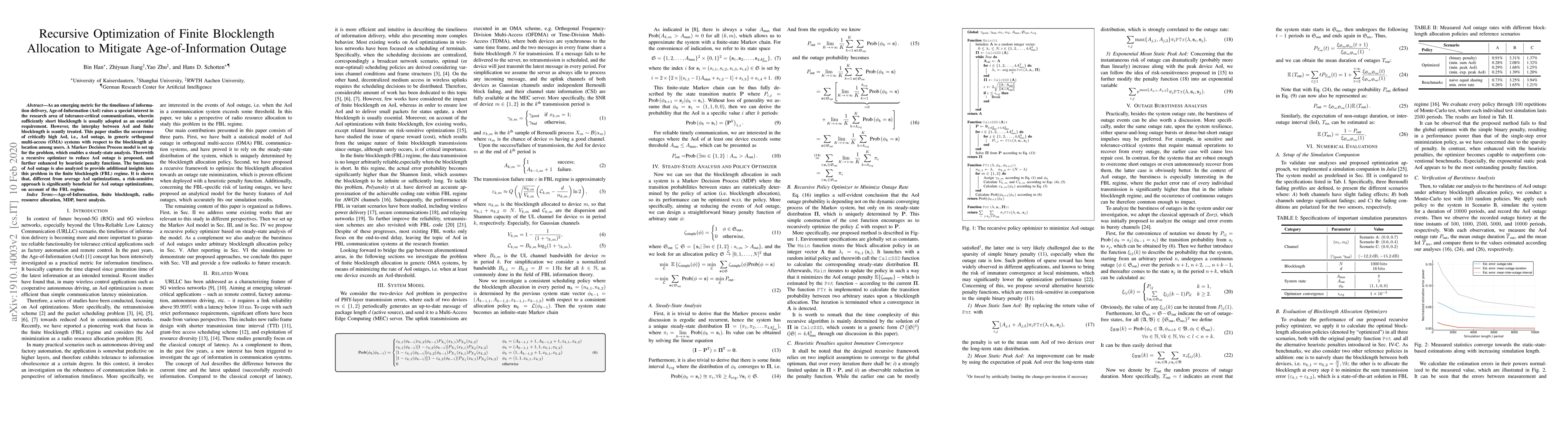 Thumbnail for Recursive Optimization of Finite Blocklength Allocation to Mitigate
  Age-of-Information Outage