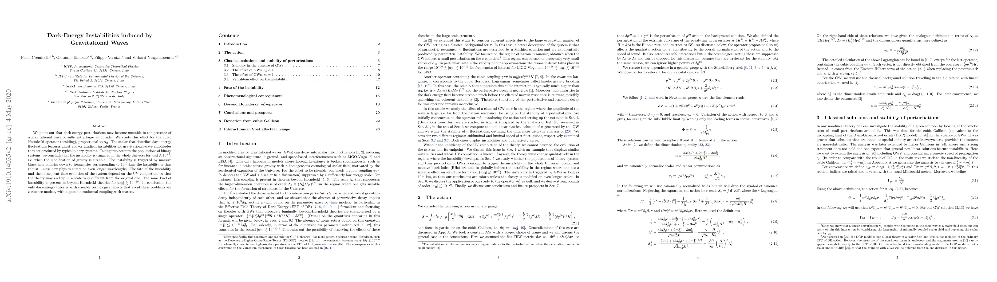 Thumbnail for Dark-Energy Instabilities induced by Gravitational Waves