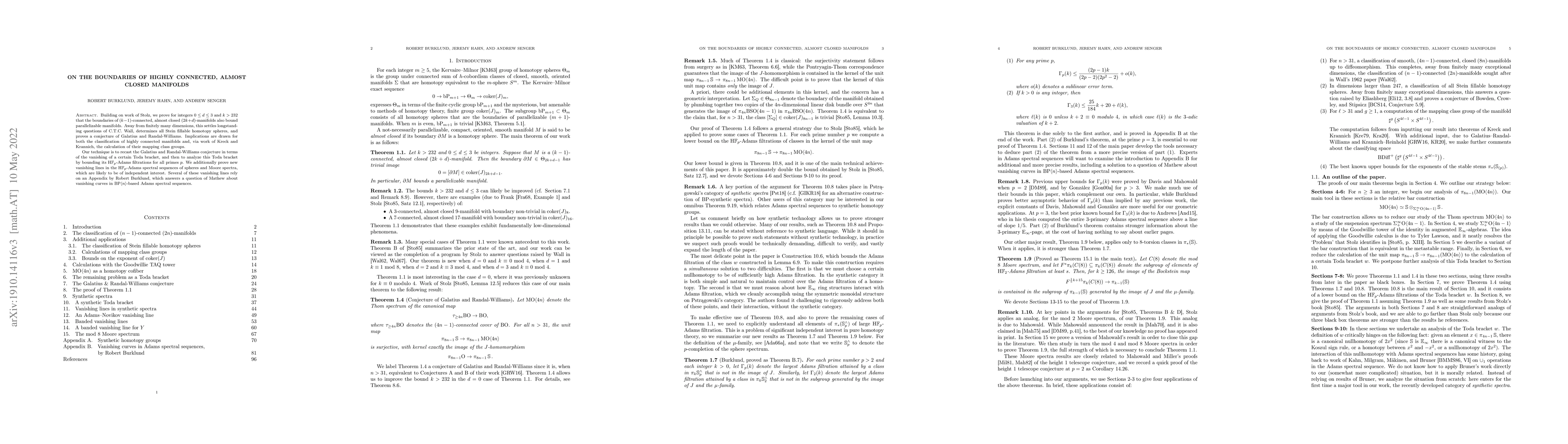 Thumbnail for On the boundaries of highly connected, almost closed manifolds