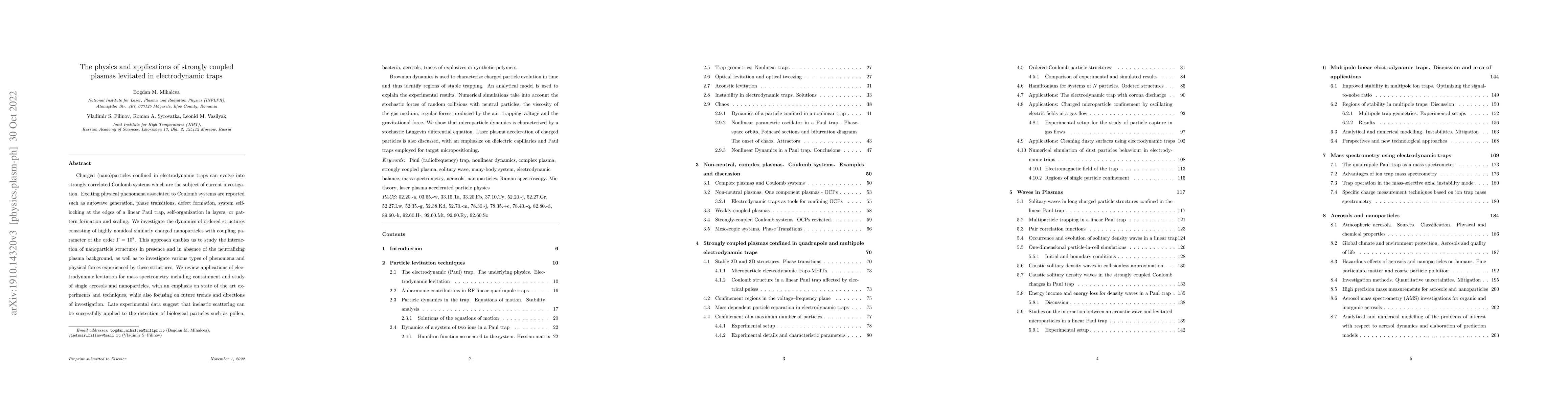 Thumbnail for The physics and applications of strongly coupled plasmas levitated in
  electrodynamic traps