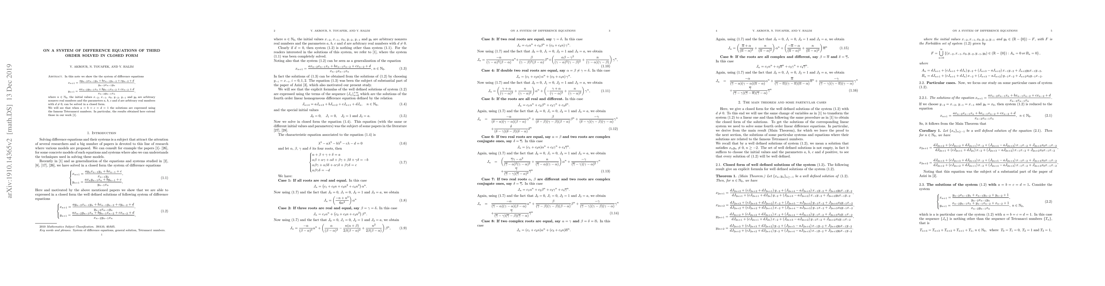 Thumbnail for On a system of difference equations of third order solved in closed form