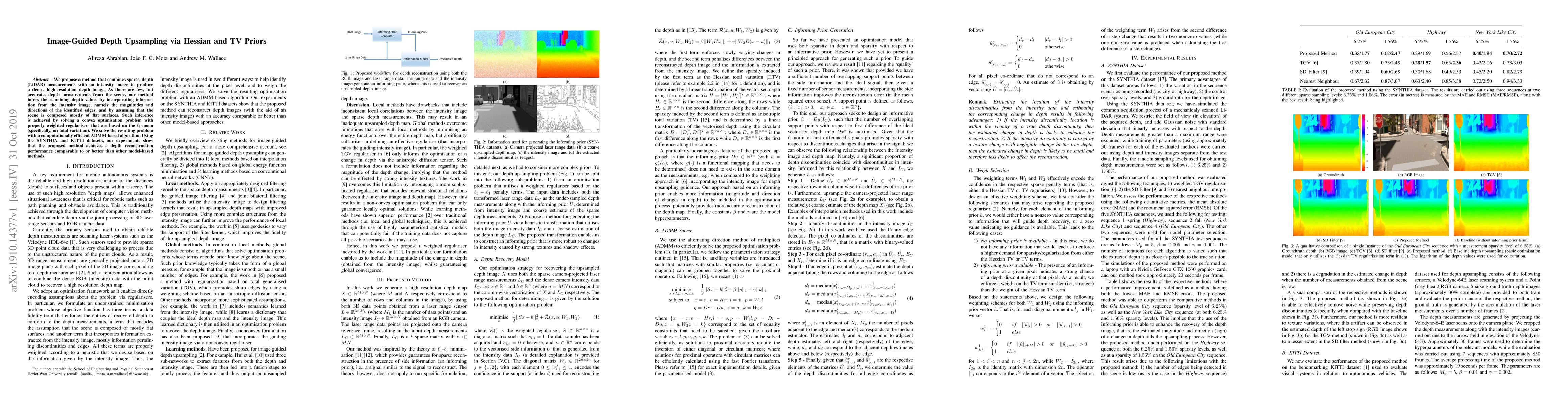 Thumbnail for Image-Guided Depth Upsampling via Hessian and TV Priors