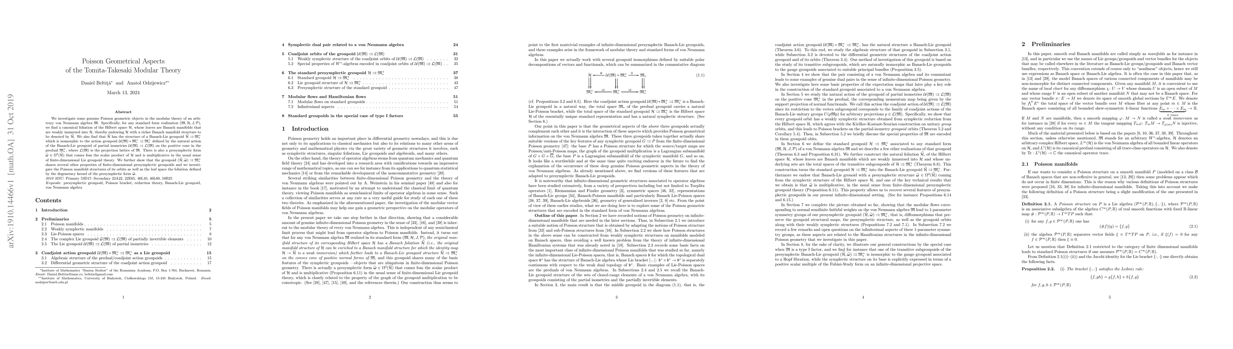 Thumbnail for Poisson geometrical aspects of the Tomita-Takesaki modular theory