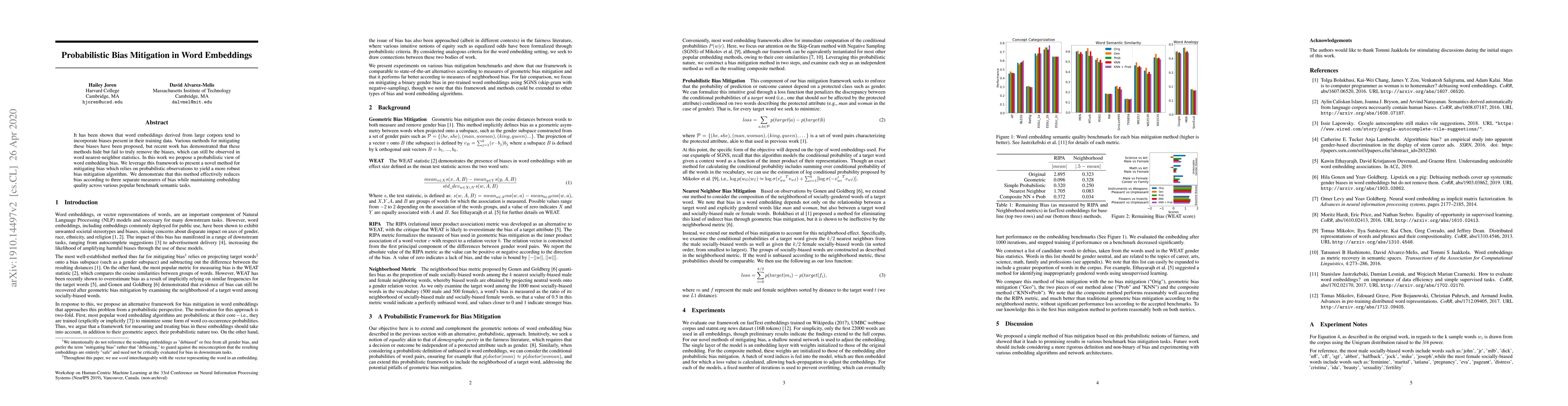 Thumbnail for Probabilistic Bias Mitigation in Word Embeddings