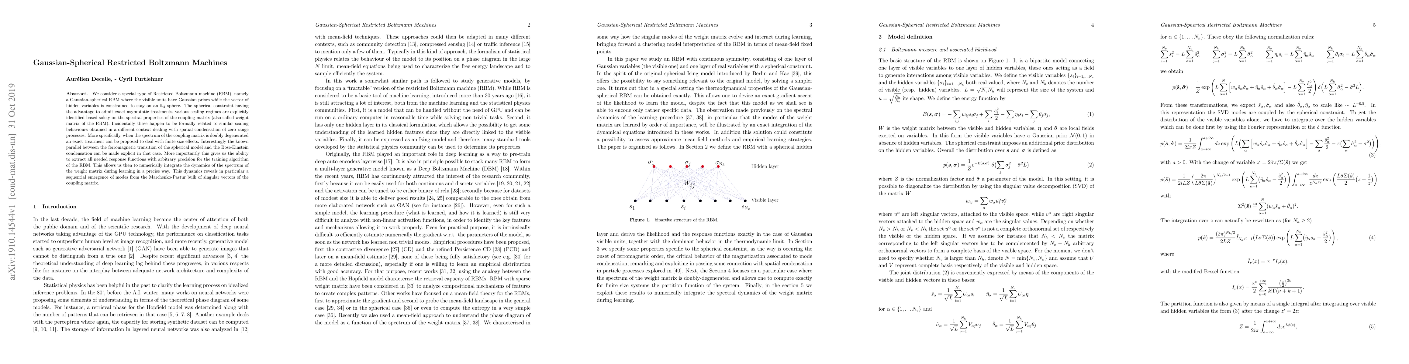 Thumbnail for Gaussian-Spherical Restricted Boltzmann Machines