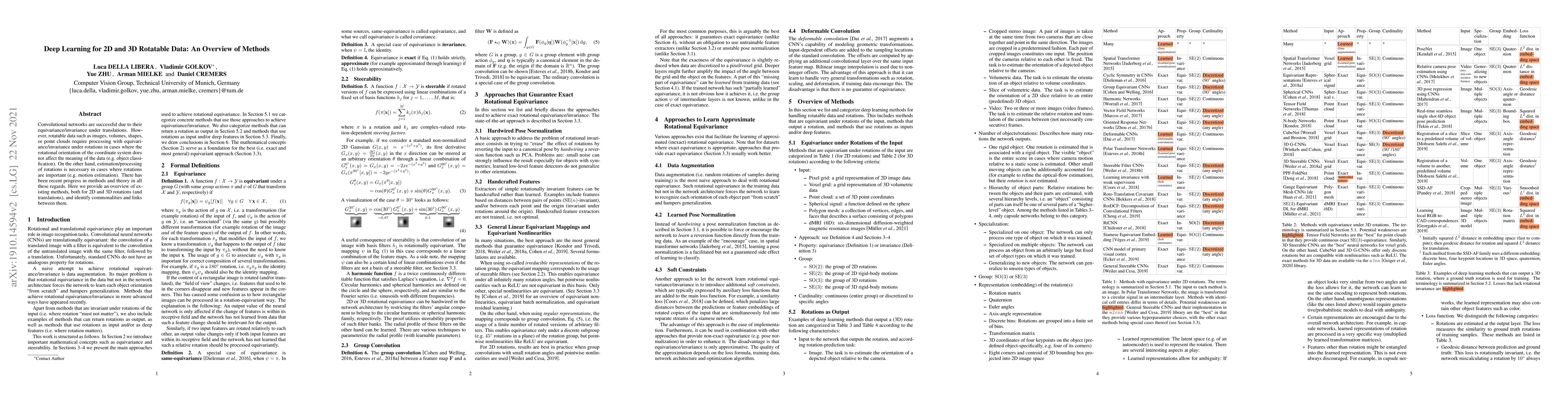 Thumbnail for Deep Learning for 2D and 3D Rotatable Data: An Overview of Methods