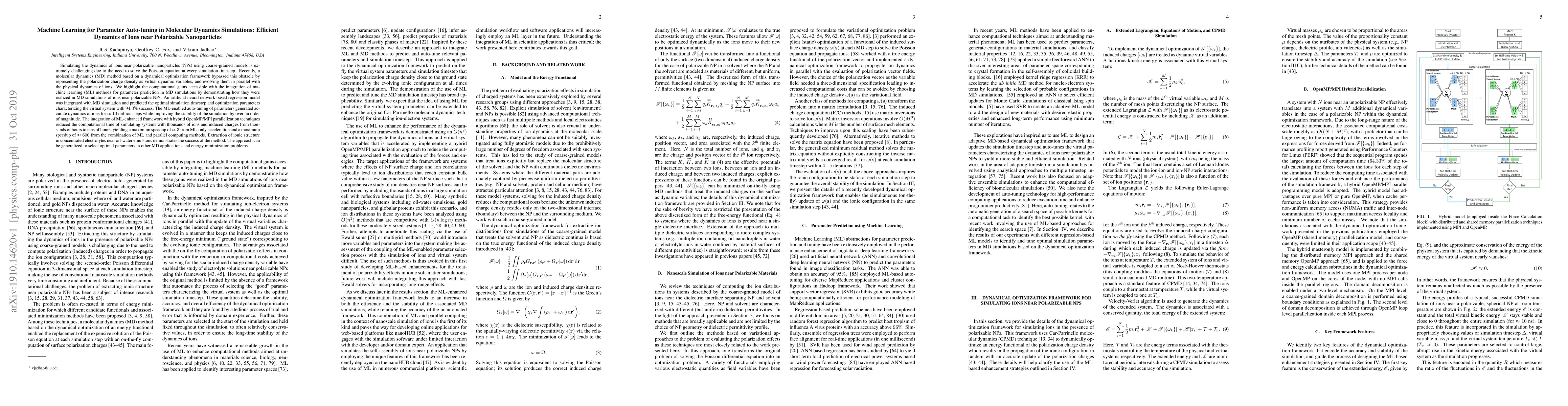Thumbnail for Machine Learning for Parameter Auto-tuning in Molecular Dynamics
  Simulations: Efficient Dynamics of Ions near Polarizable Nanoparticles