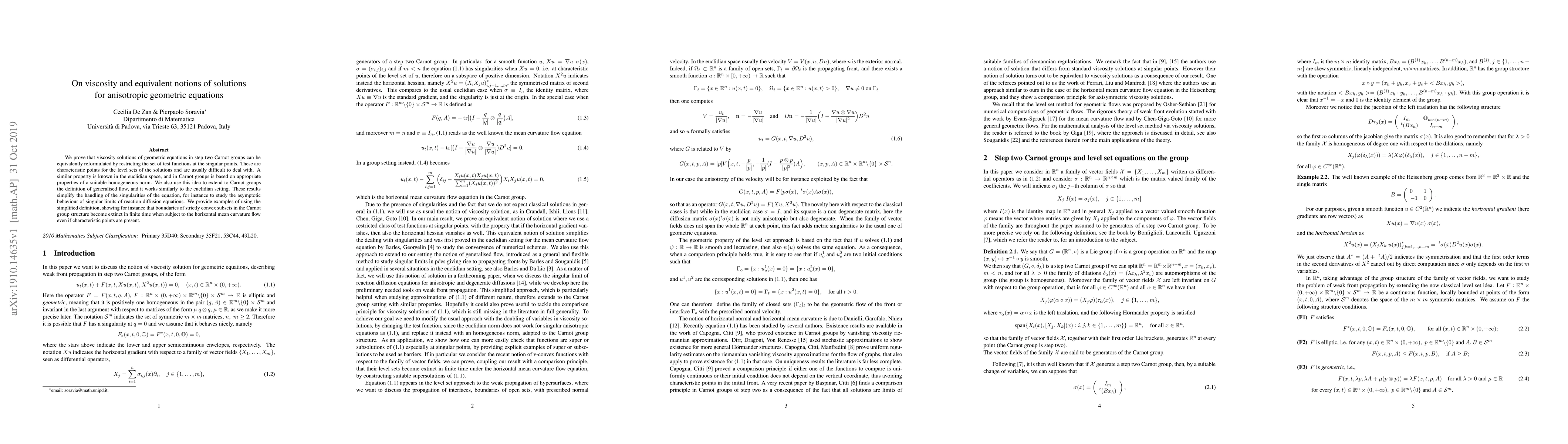Thumbnail for On viscosity and equivalent notions of solutions for anisotropic
  geometric equations