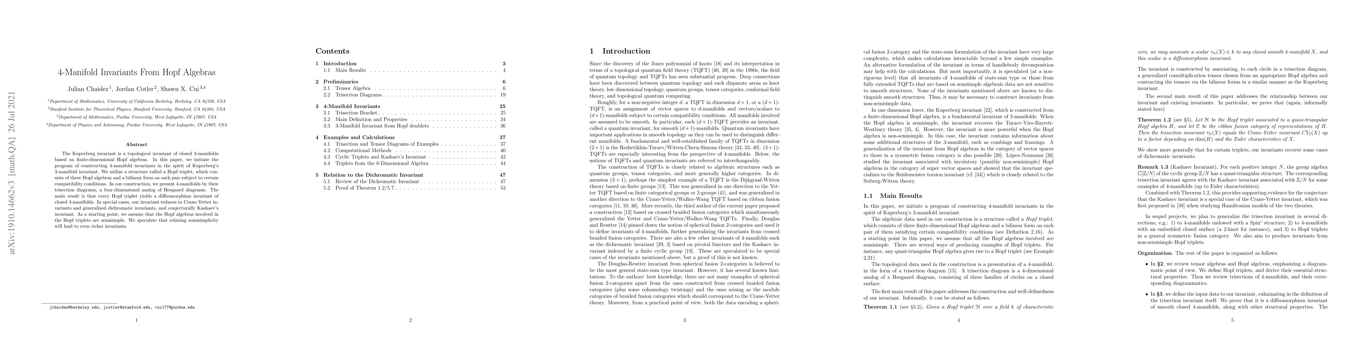 Thumbnail for 4-Manifold Invariants From Hopf Algebras