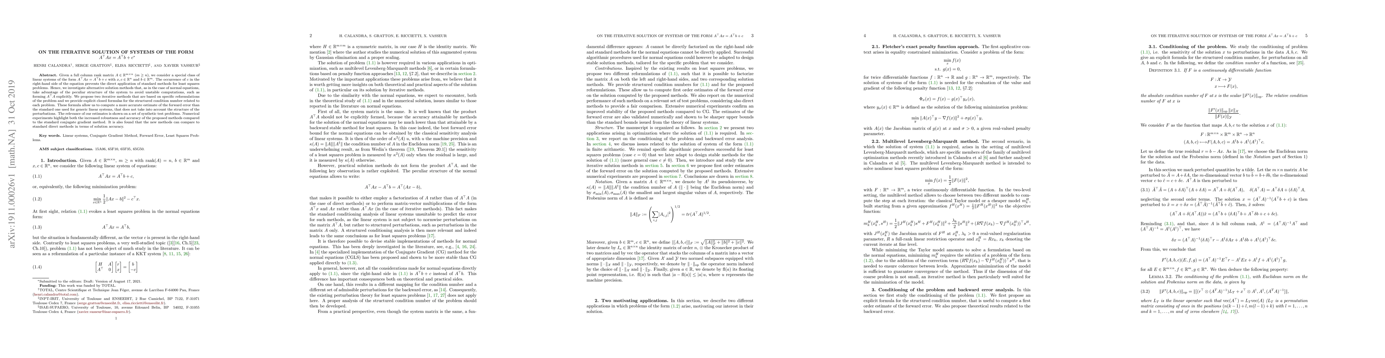 Thumbnail for On the iterative solution of systems of the form $A^T A x=A^Tb+c$