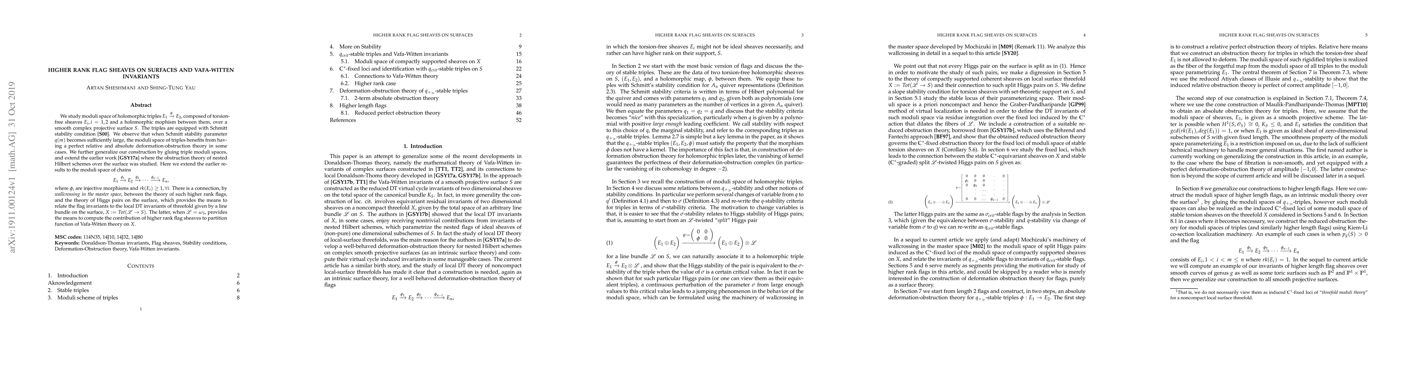 Thumbnail for Higher rank flag sheaves on Surfaces and Vafa-Witten invariants