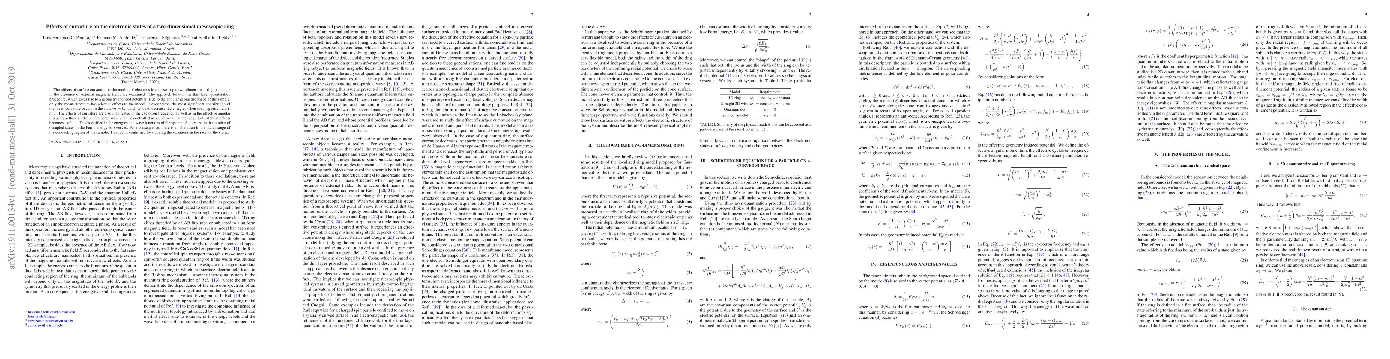 Thumbnail for Effects of curvature on the electronic states of a two-dimensional
  mesoscopic ring